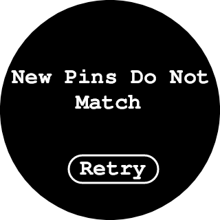 New Pins Do Not Match screen