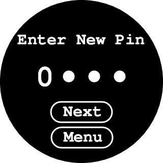 Enter New Pin screen